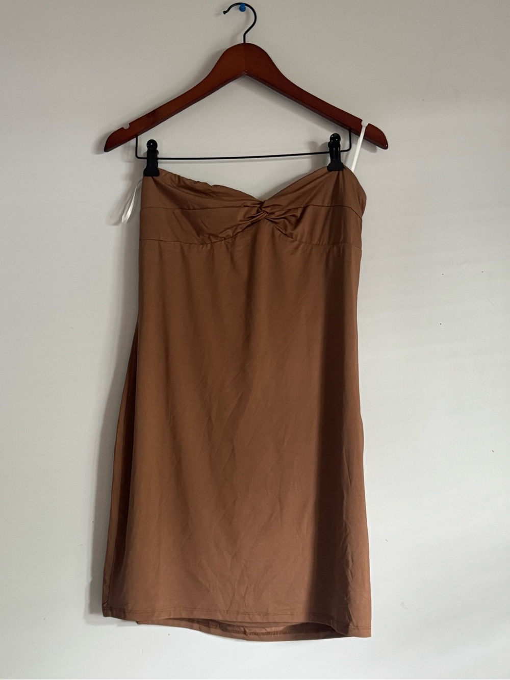 Prince Brown Mini Dress with Front Twist